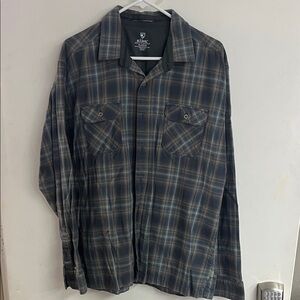 Kuhl Dark Plaid Long Sleeve Shirt